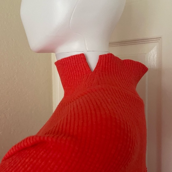 Free People We the free Mock Neck long Sleeve Casey Tunic Top in Red/Orange - Picture 10 of 12
